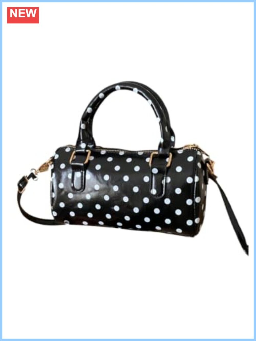 Women's Polka Dots Crossbody Bag PU Y2K Boston Handbag Cute Purse